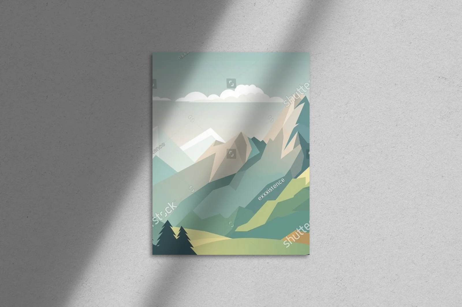 Minimalistyczna panorama górska w stonowanych barwach