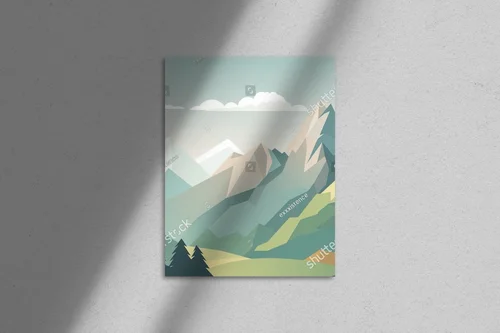 Minimalistyczna panorama górska w stonowanych barwach