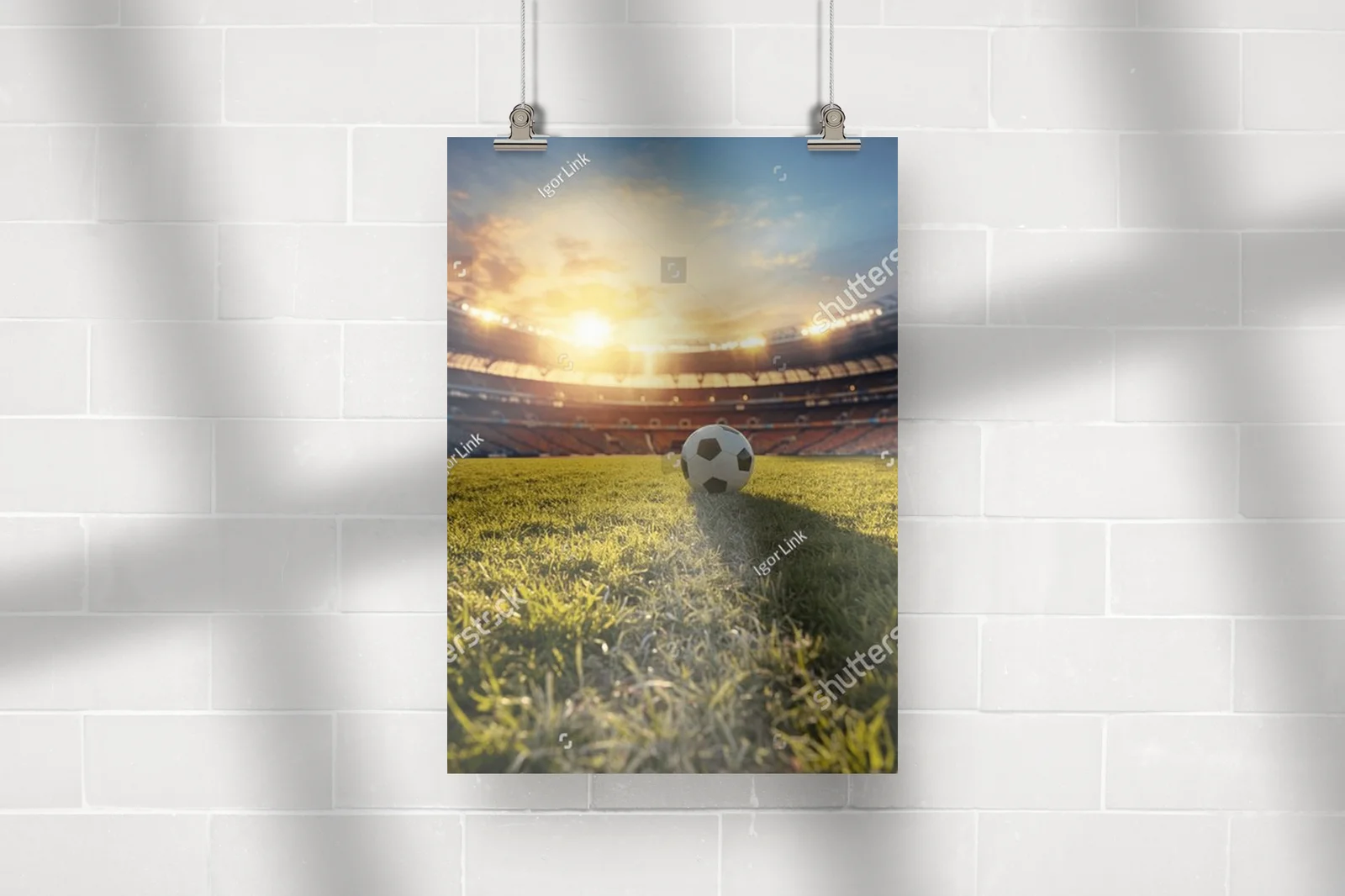 Piłkarska pasja na tle rozświetlonego stadionu