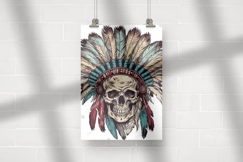 Misterne pióra i czaszka w boho stylu