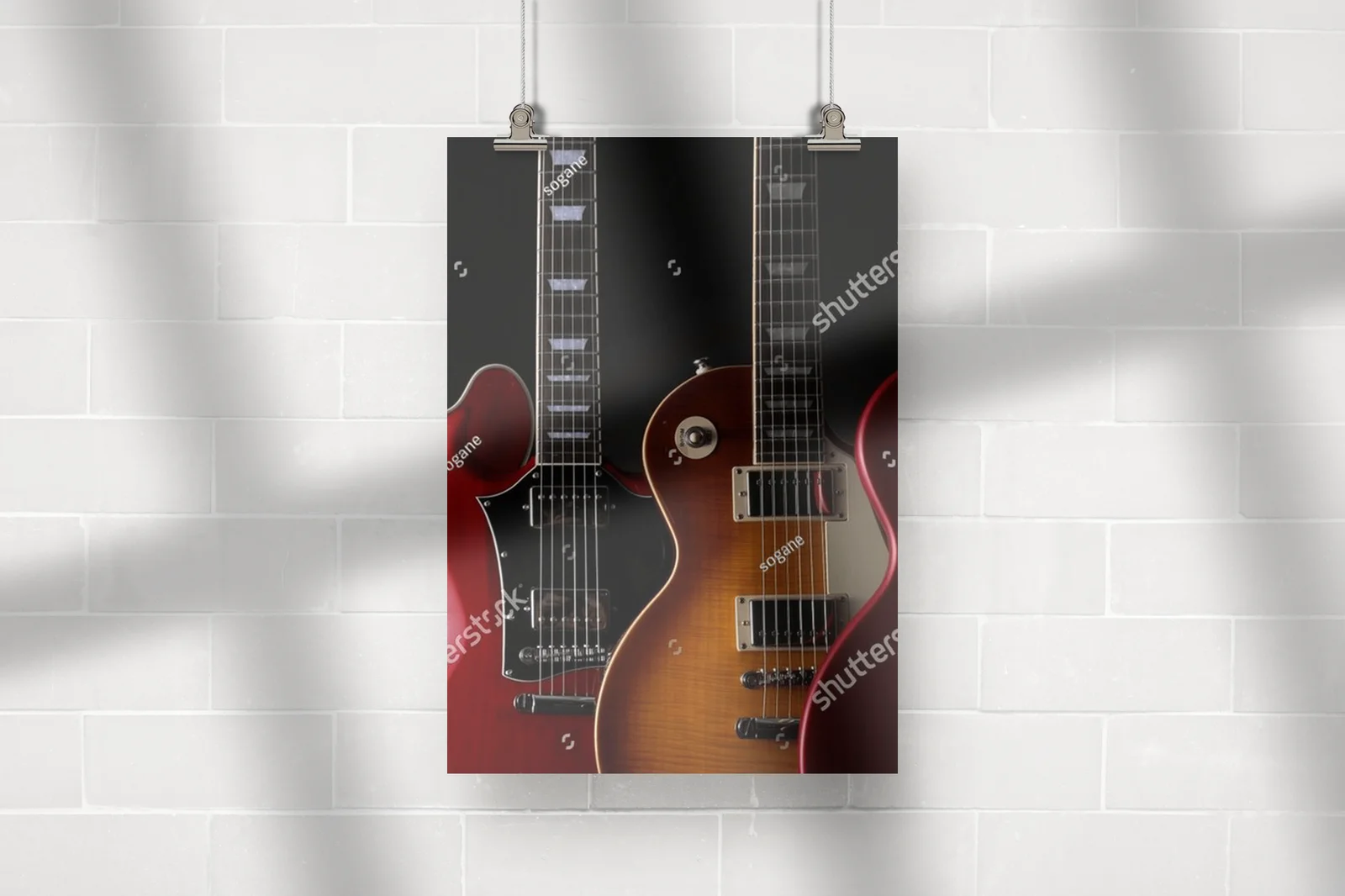 Energia elektrycznych gitar na czarnym tle