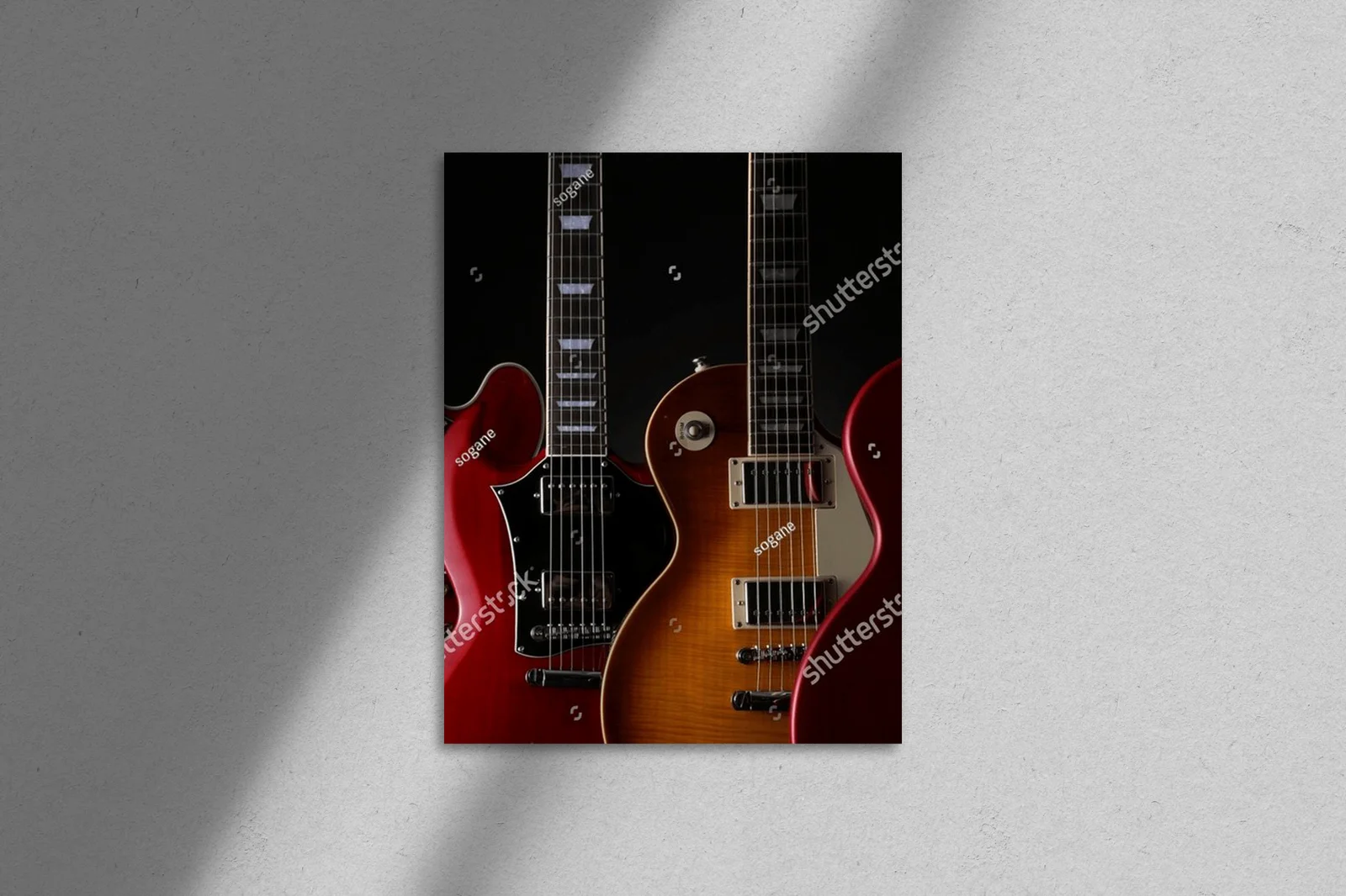 Energia elektrycznych gitar na czarnym tle