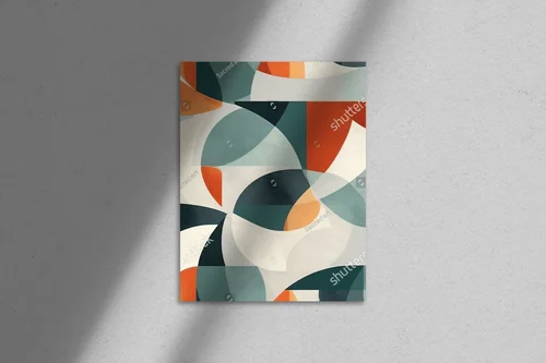 Nowoczesna kompozycja geometryczna w ekspresyjnych barwach