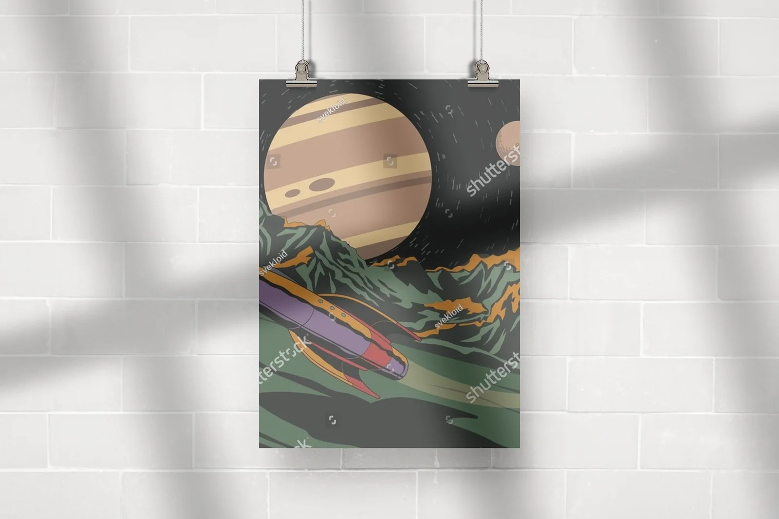 Retro Futurystyczna Ilustracja Kosmiczna