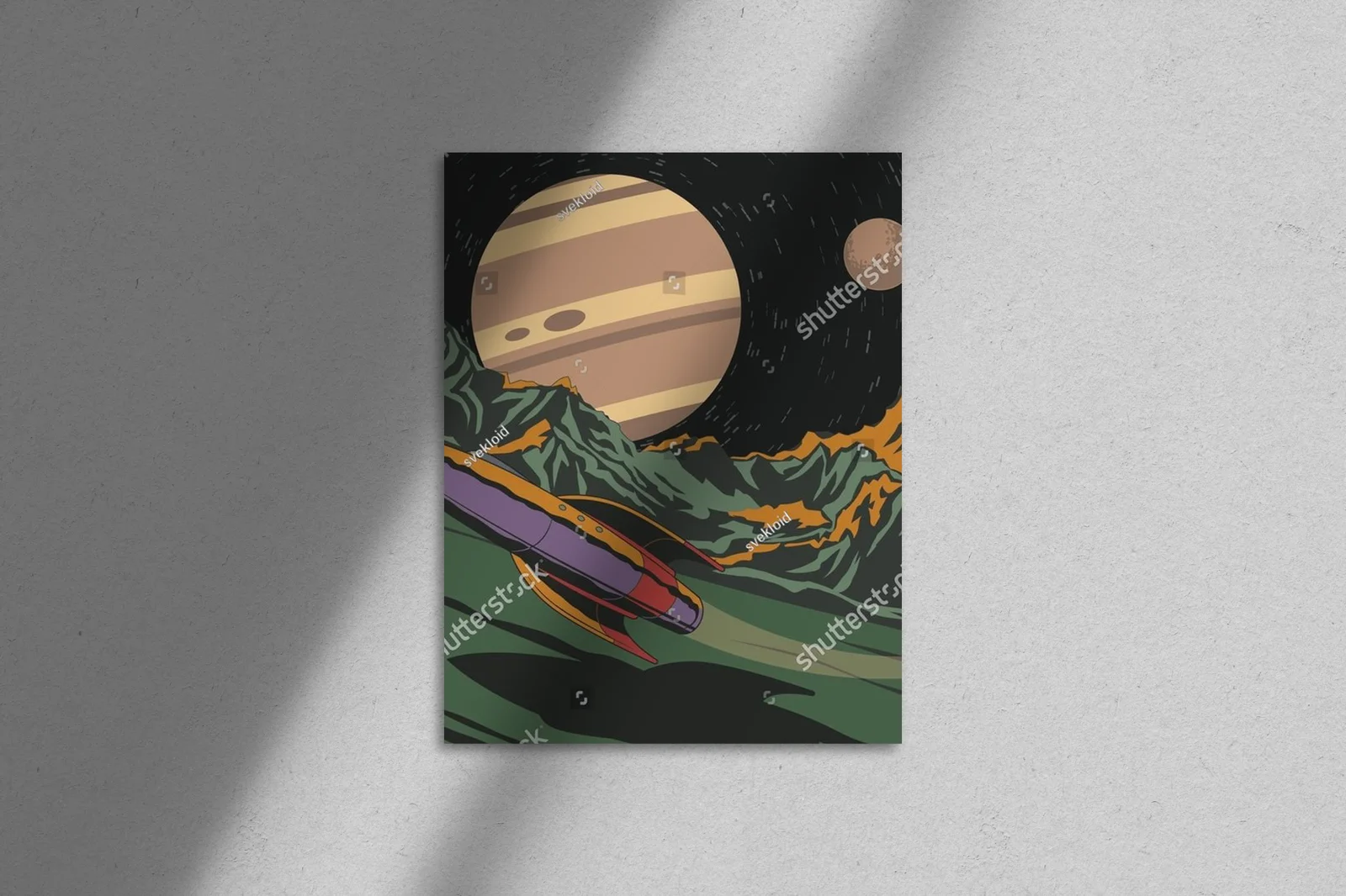 Retro Futurystyczna Ilustracja Kosmiczna