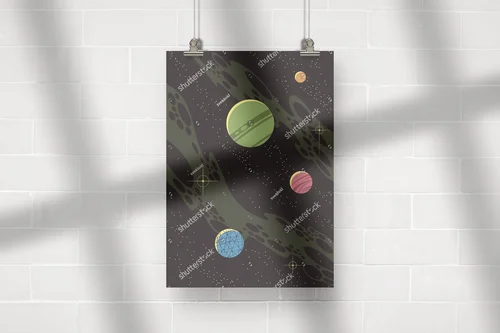 Astronomia w retro stylu: Kosmiczna kompozycja