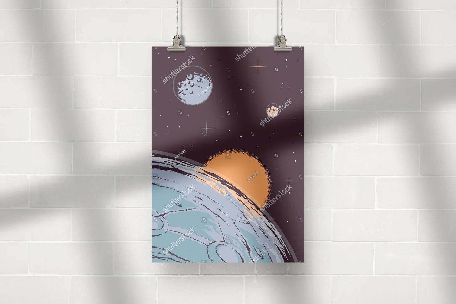 Retro Astronomia: Księżyc i Planety w Vintage Stylu