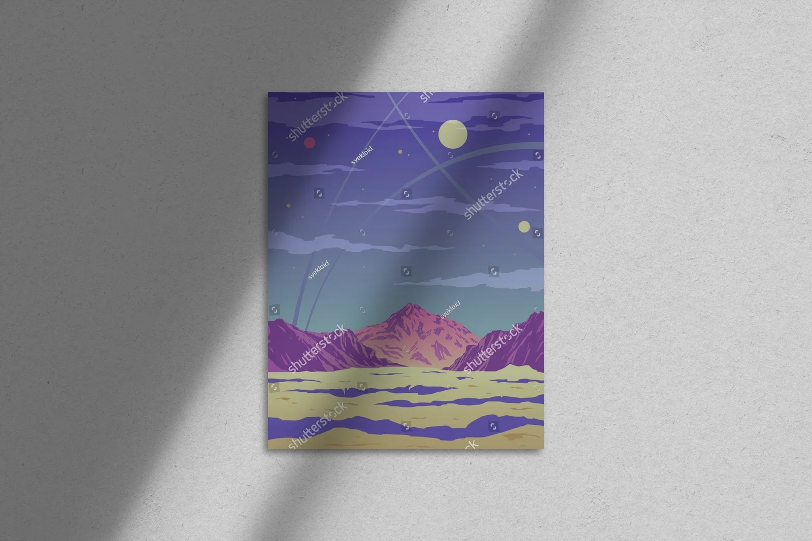 Futurystyczny krajobraz obcych planet w mistycznych barwach