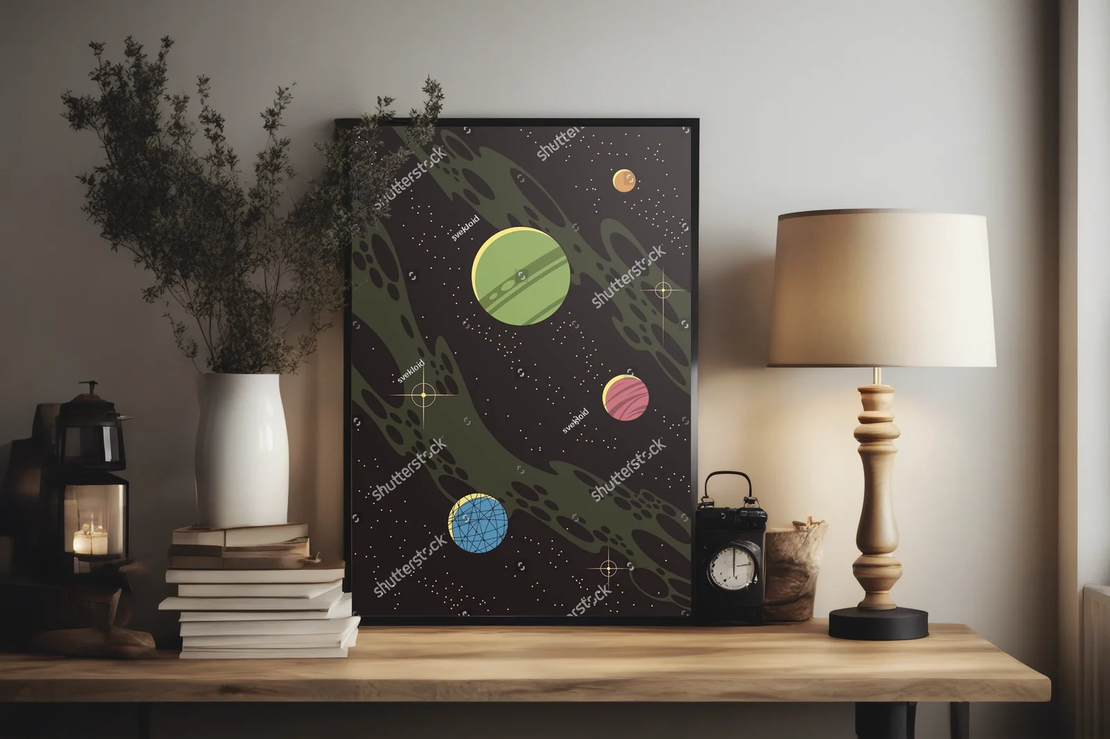 Astronomia w retro stylu: Kosmiczna kompozycja