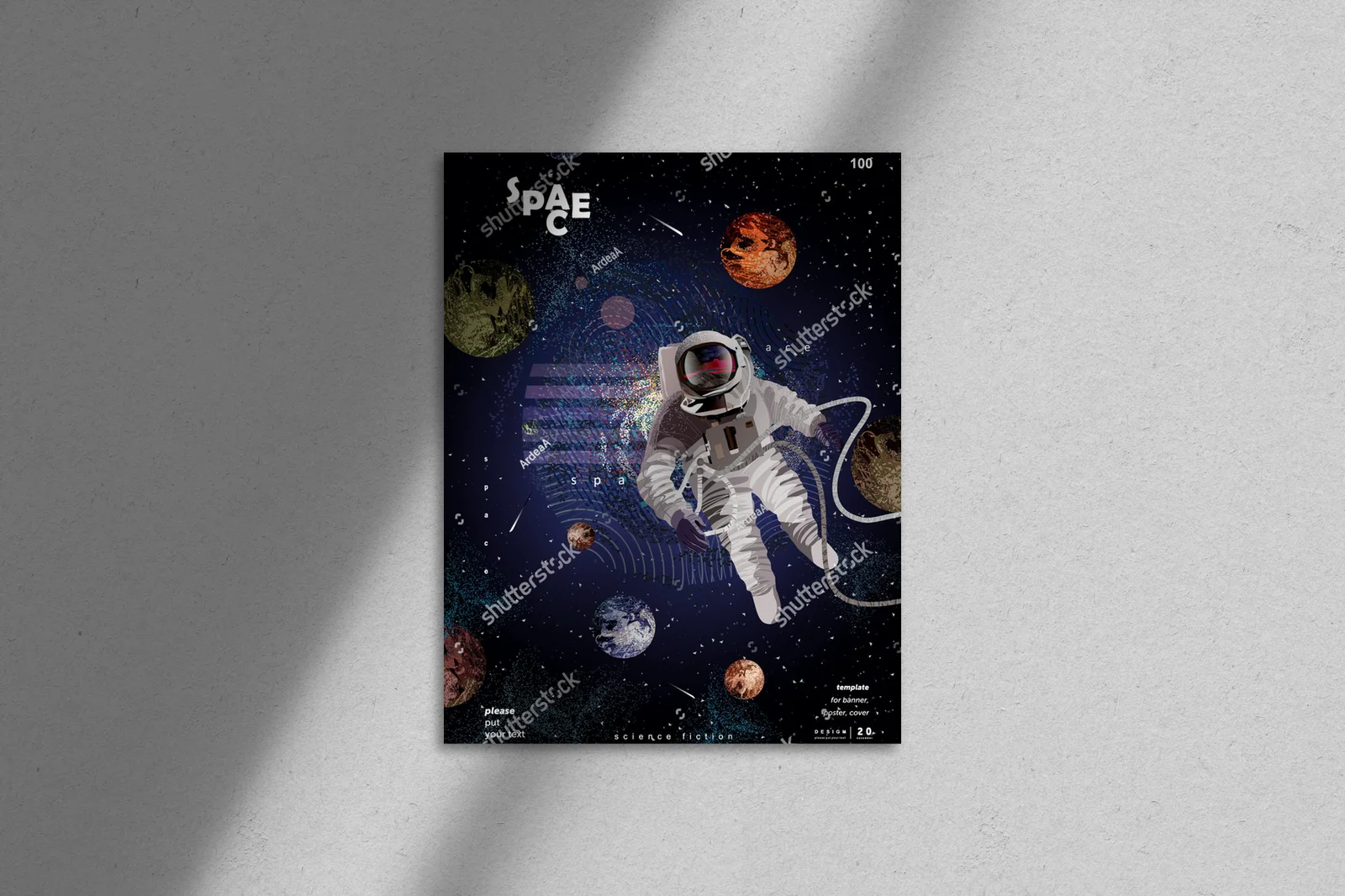 Astronauta w kosmicznej podróży przez galaktykę