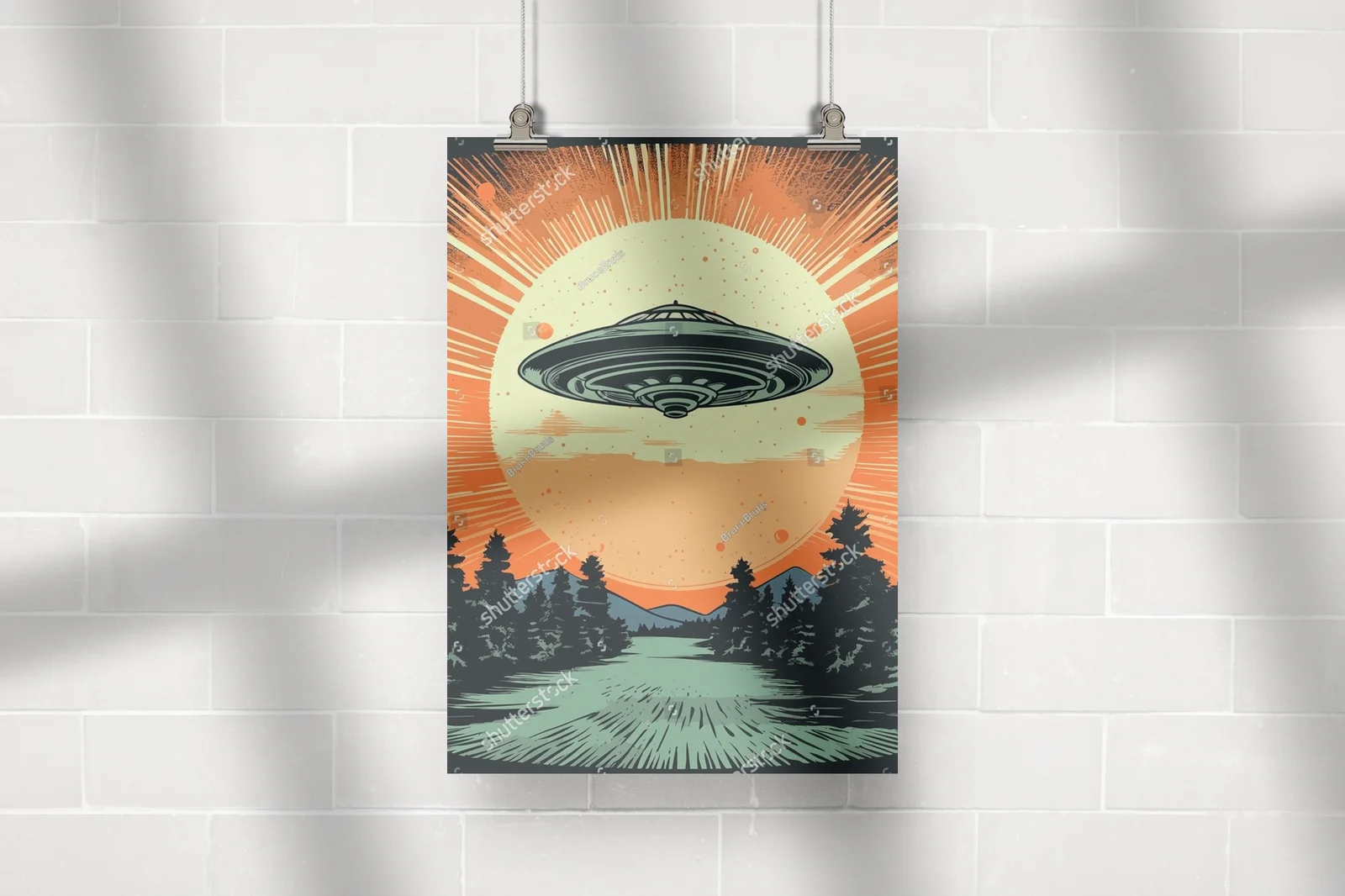 Retro-futurystyczne UFO w kosmicznej aranżacji