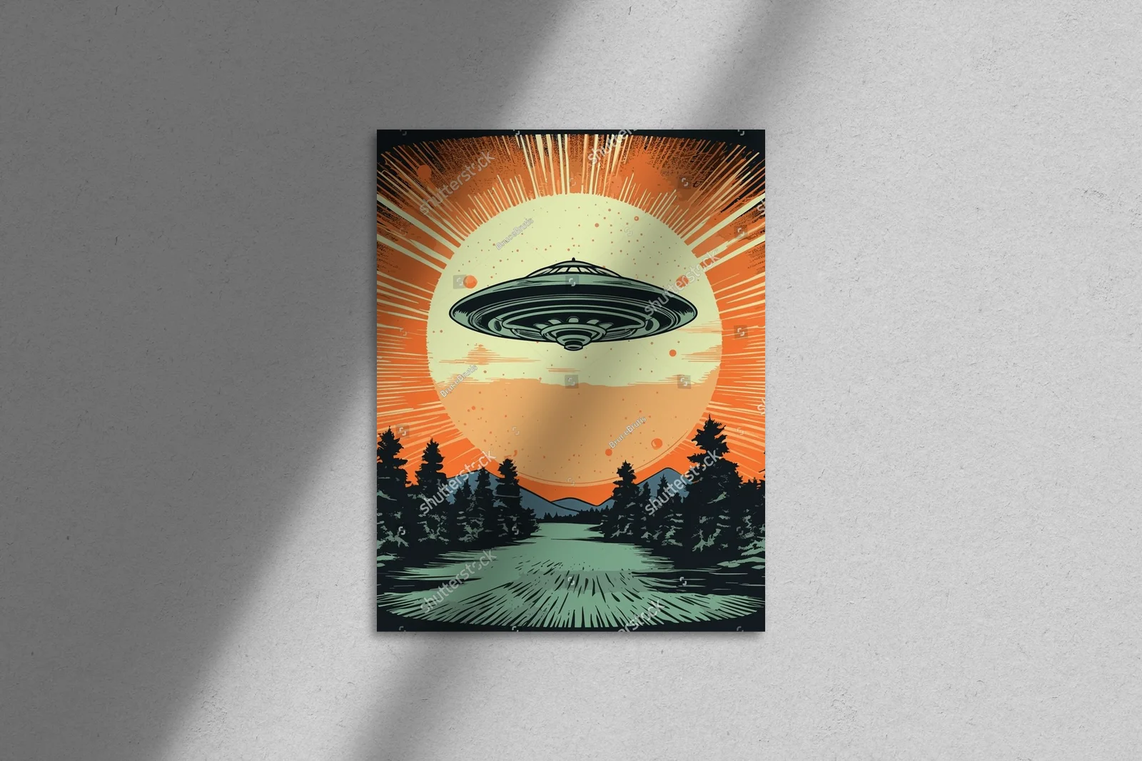 Retro-futurystyczne UFO w kosmicznej aranżacji