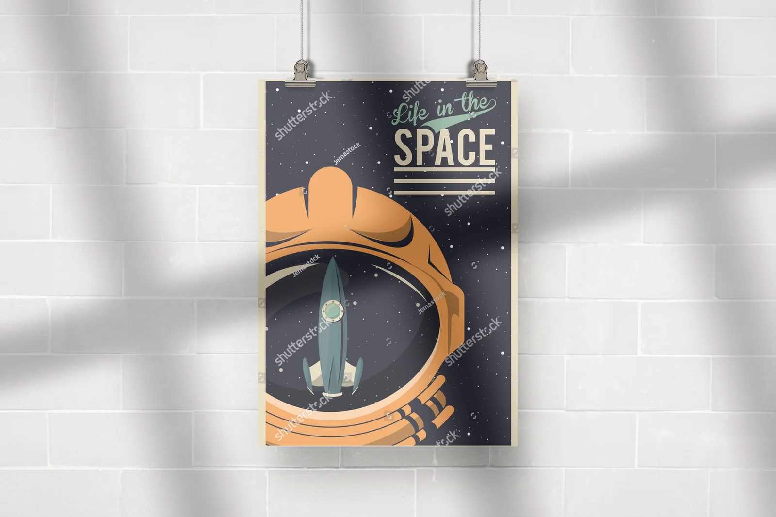 Kosmiczna podróż w retro stylu z astronautą