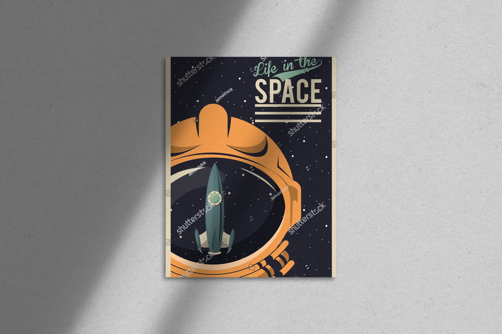 Kosmiczna podróż w retro stylu z astronautą