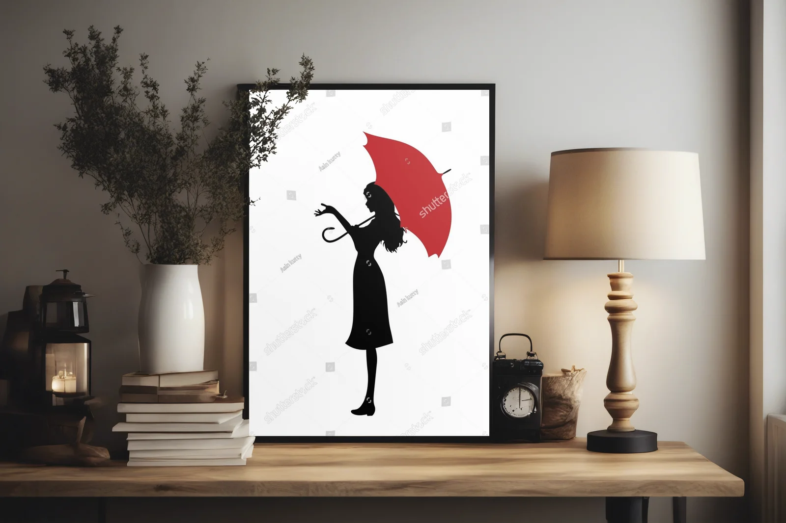 Elegancka sylwetka dziewczynki z parasolką