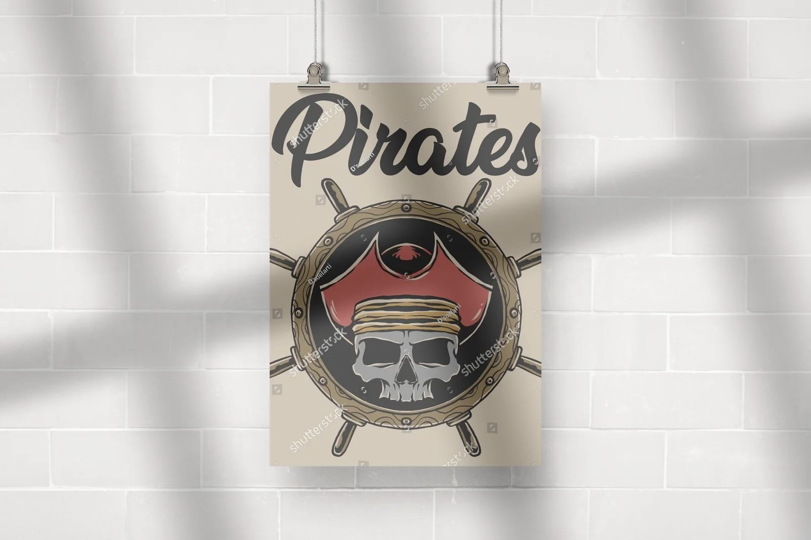 Piracka retro ilustracja w nostalgicznych barwach