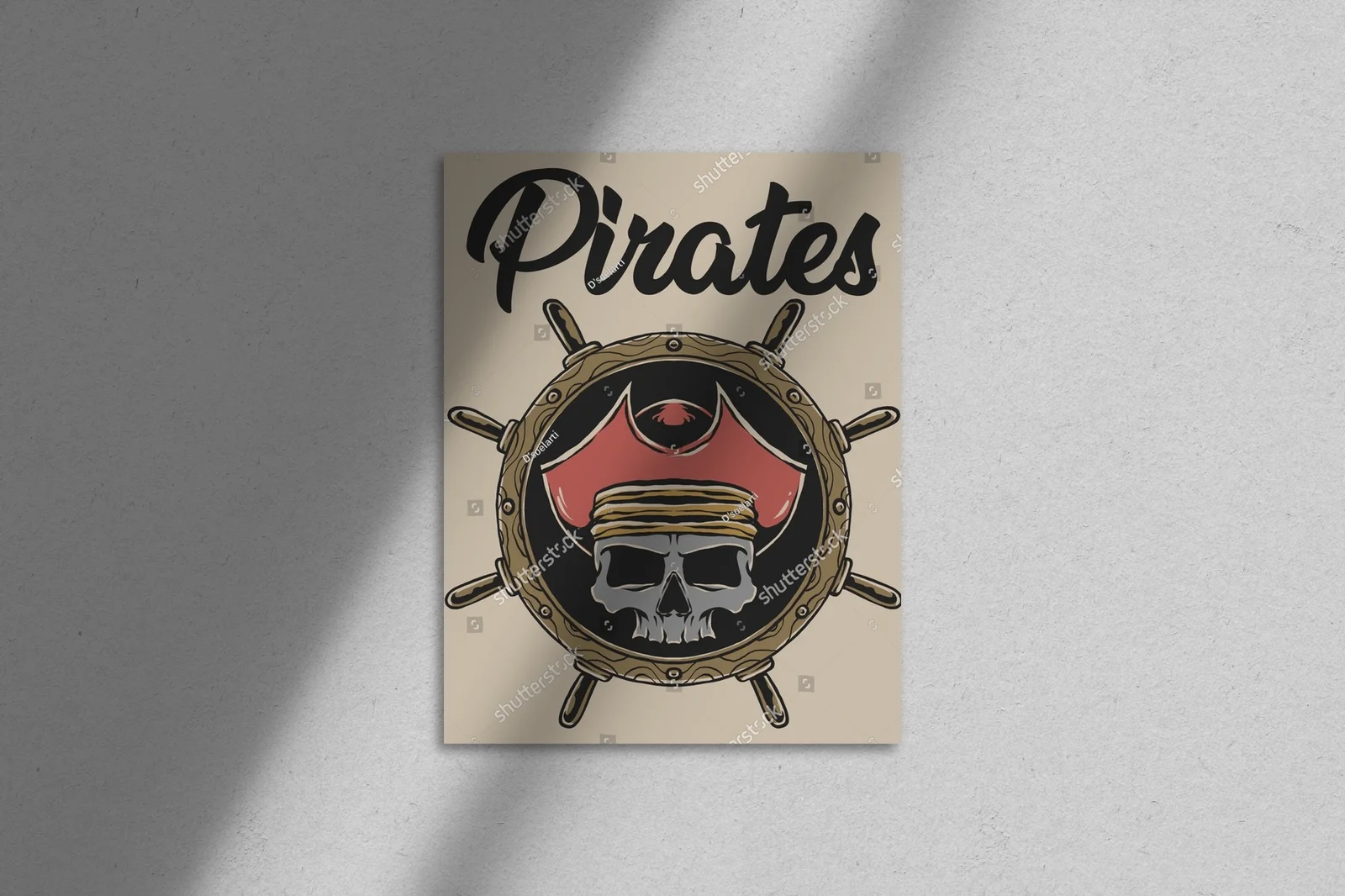 Piracka retro ilustracja w nostalgicznych barwach
