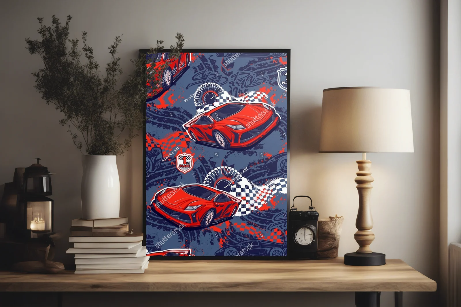 Czerwone sportowe auta na dynamicznym tle