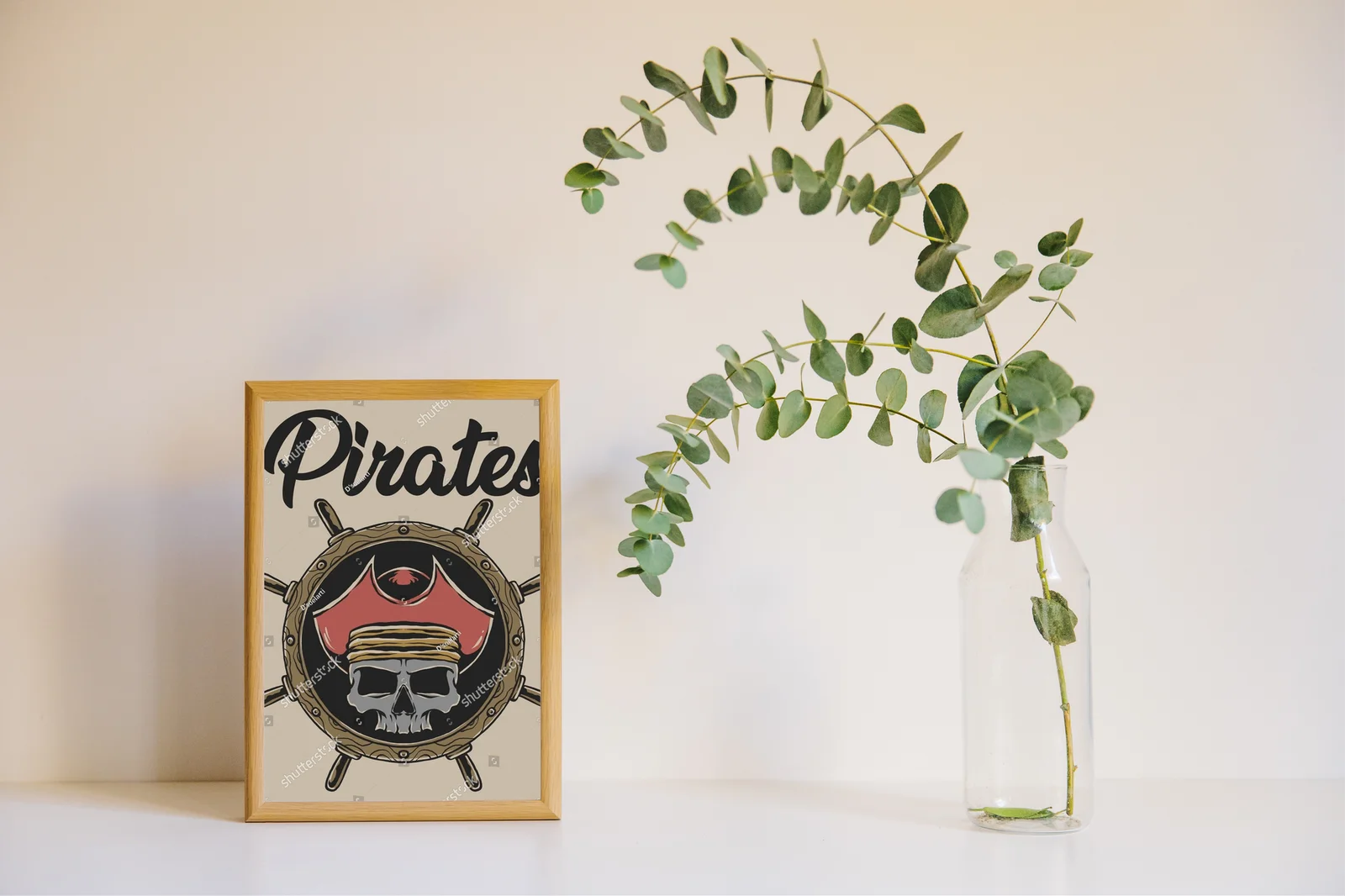 Piracka retro ilustracja w nostalgicznych barwach
