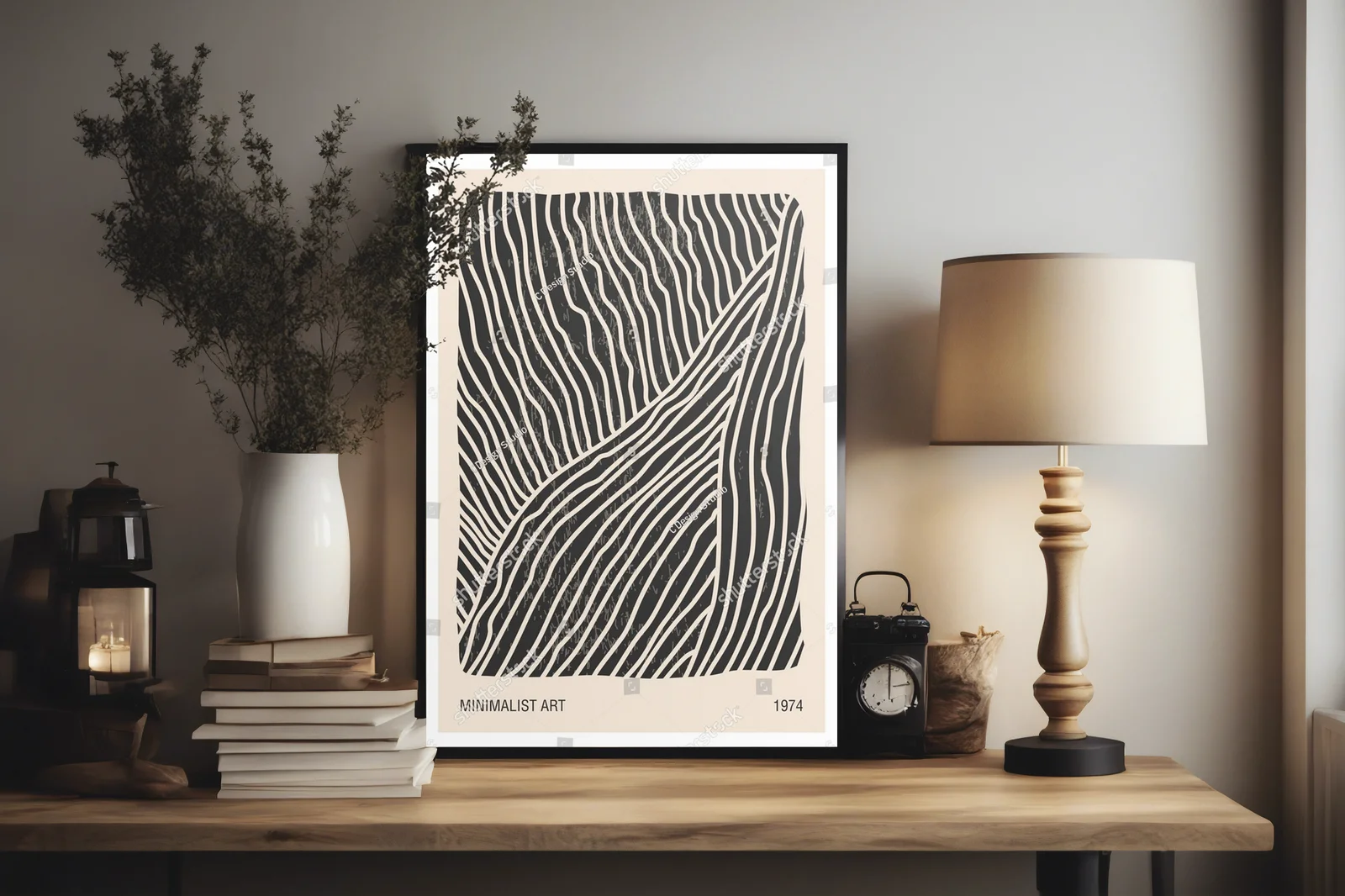 Geometriczna kompozycja linii w pastelowych odcieniach
