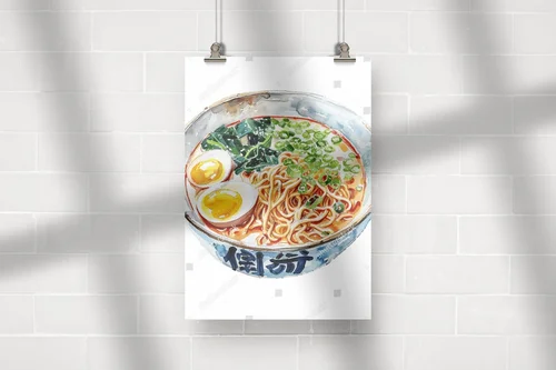 Ramen w akwarelowym stylu – smak Japonii
