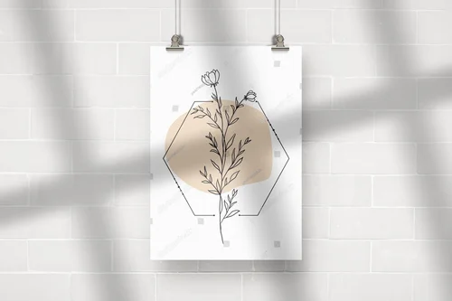 Nowoczesna ilustracja liści w subtelnych odcieniach