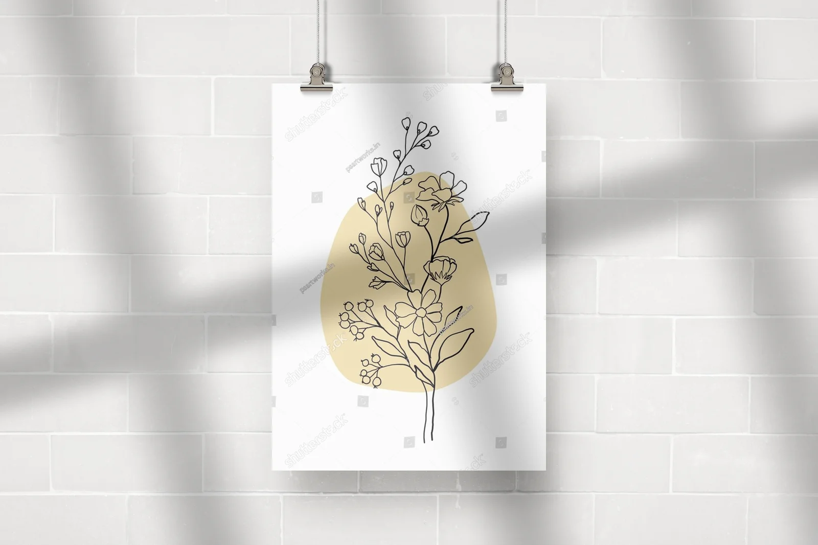 Nowoczesna ilustracja liści w beżowej palecie