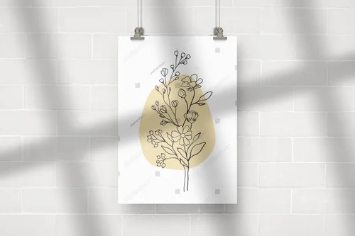 Nowoczesna ilustracja liści w beżowej palecie