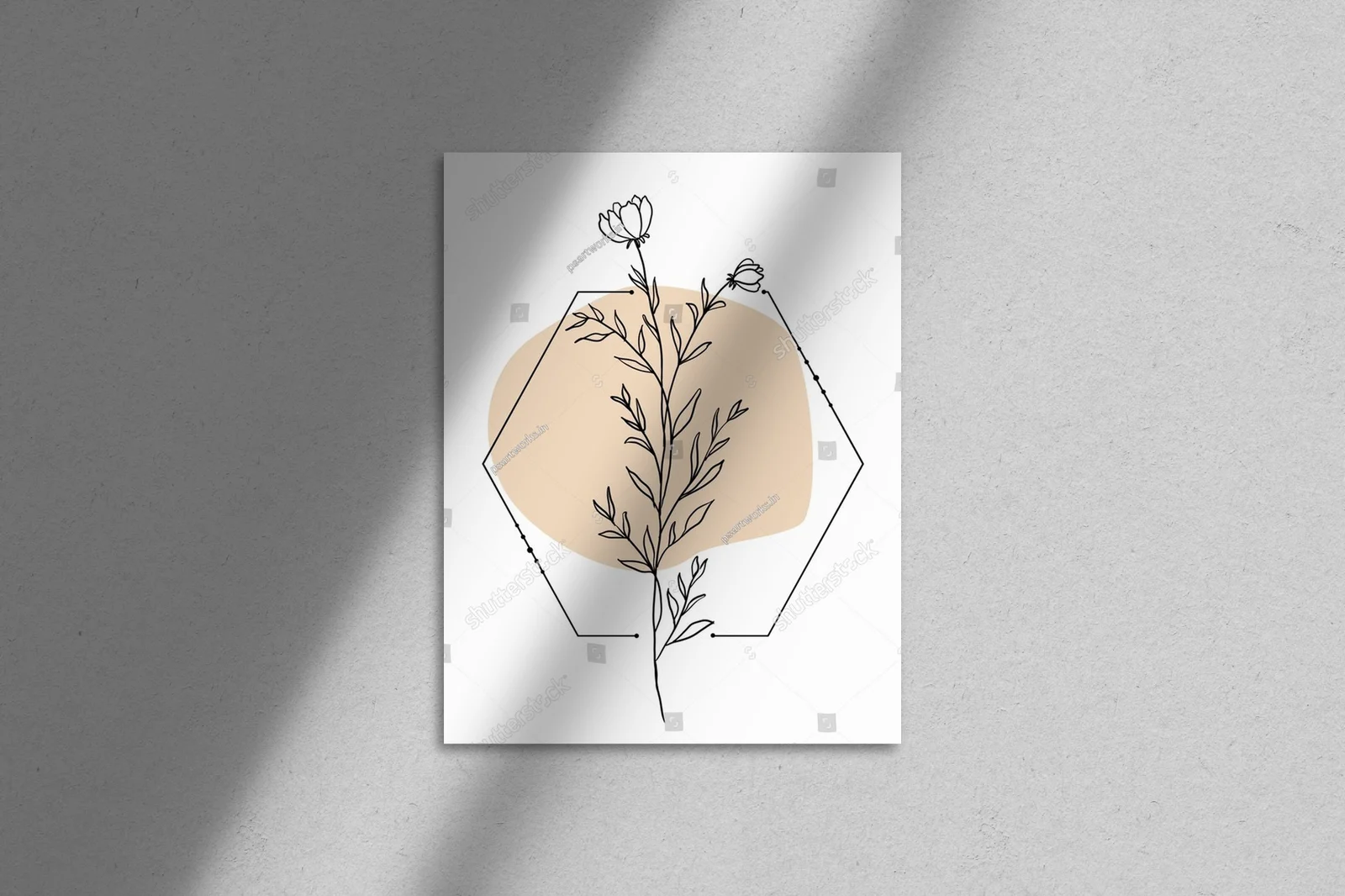 Nowoczesna ilustracja liści w subtelnych odcieniach
