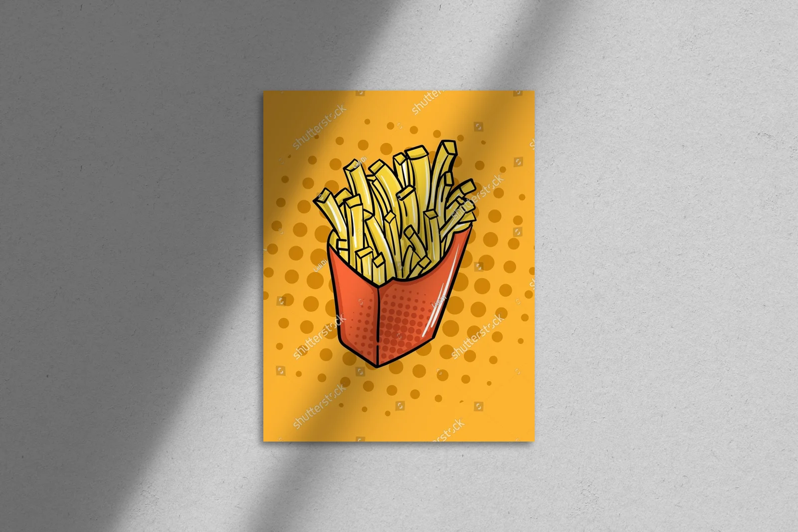 Energia smaku w pop-artowej kompozycji frytek