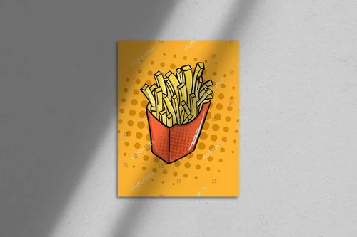 Energia smaku w pop-artowej kompozycji frytek