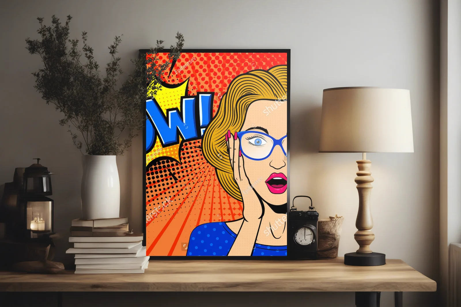 Zaskakująca pop-artowa kompozycja z dziewczyną