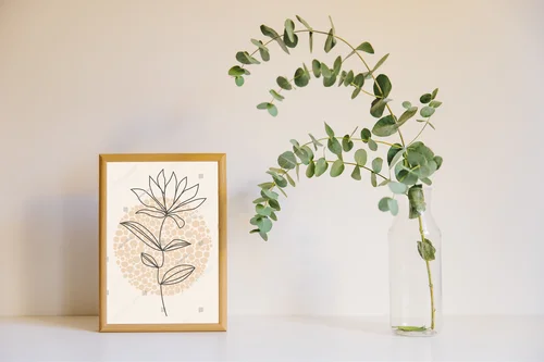 Minimalistyczna botaniczna kompozycja pełna harmonii