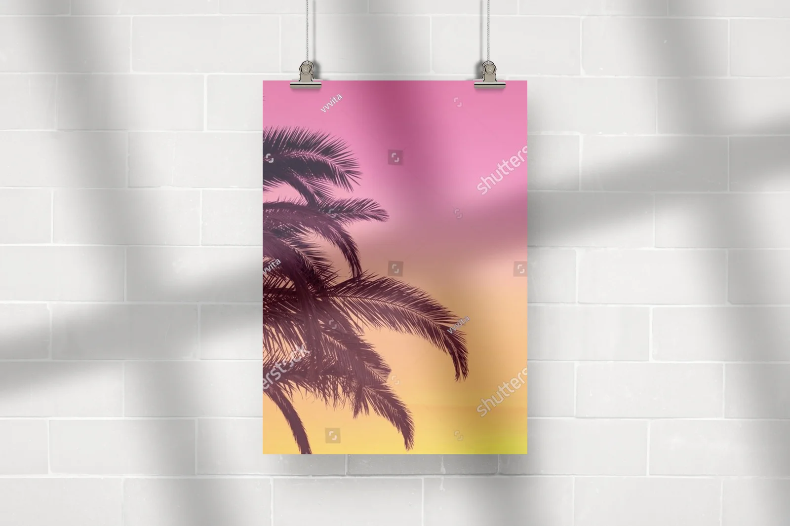 Tropikalna magia palm w pastelowej aurze zachodu