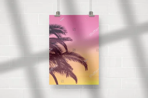 Tropikalna magia palm w pastelowej aurze zachodu