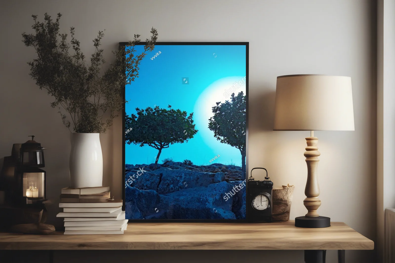 Olive Trees Under a Starry Sky