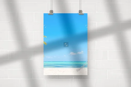 Rajski widok tropikalnej plaży z palmami