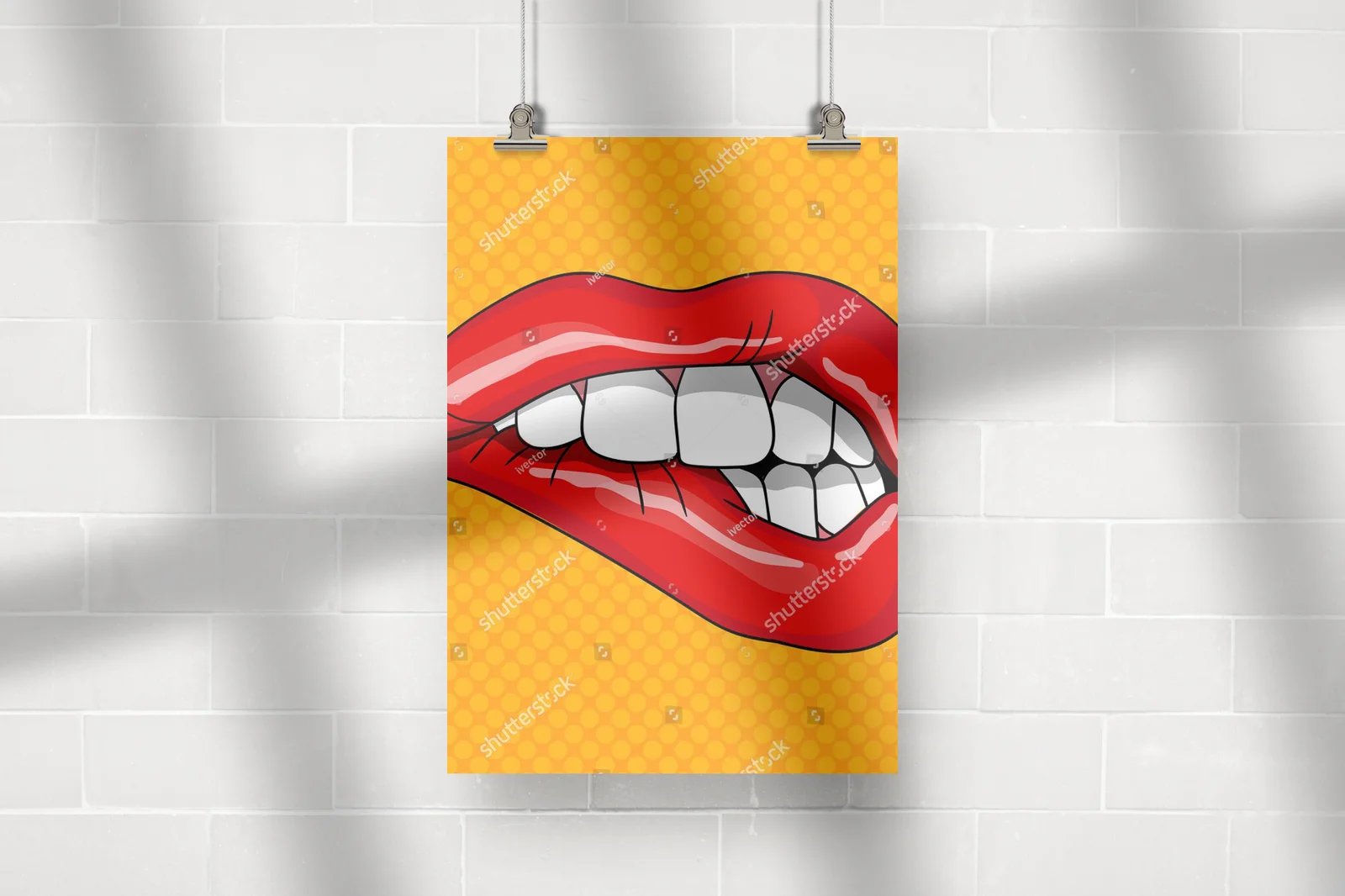 Soczyste usta w stylu retro pop art
