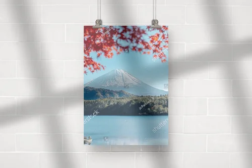 Majestatyczny widok na Fuji w autumnalnej scenerii
