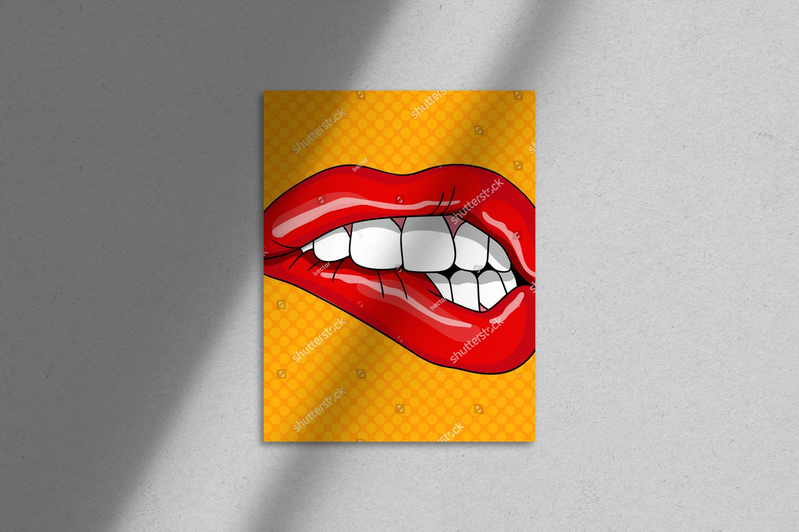 Soczyste usta w stylu retro pop art