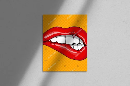 Soczyste usta w stylu retro pop art