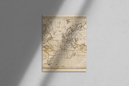 Autentyczna mapa świata z epoki 19 wieku