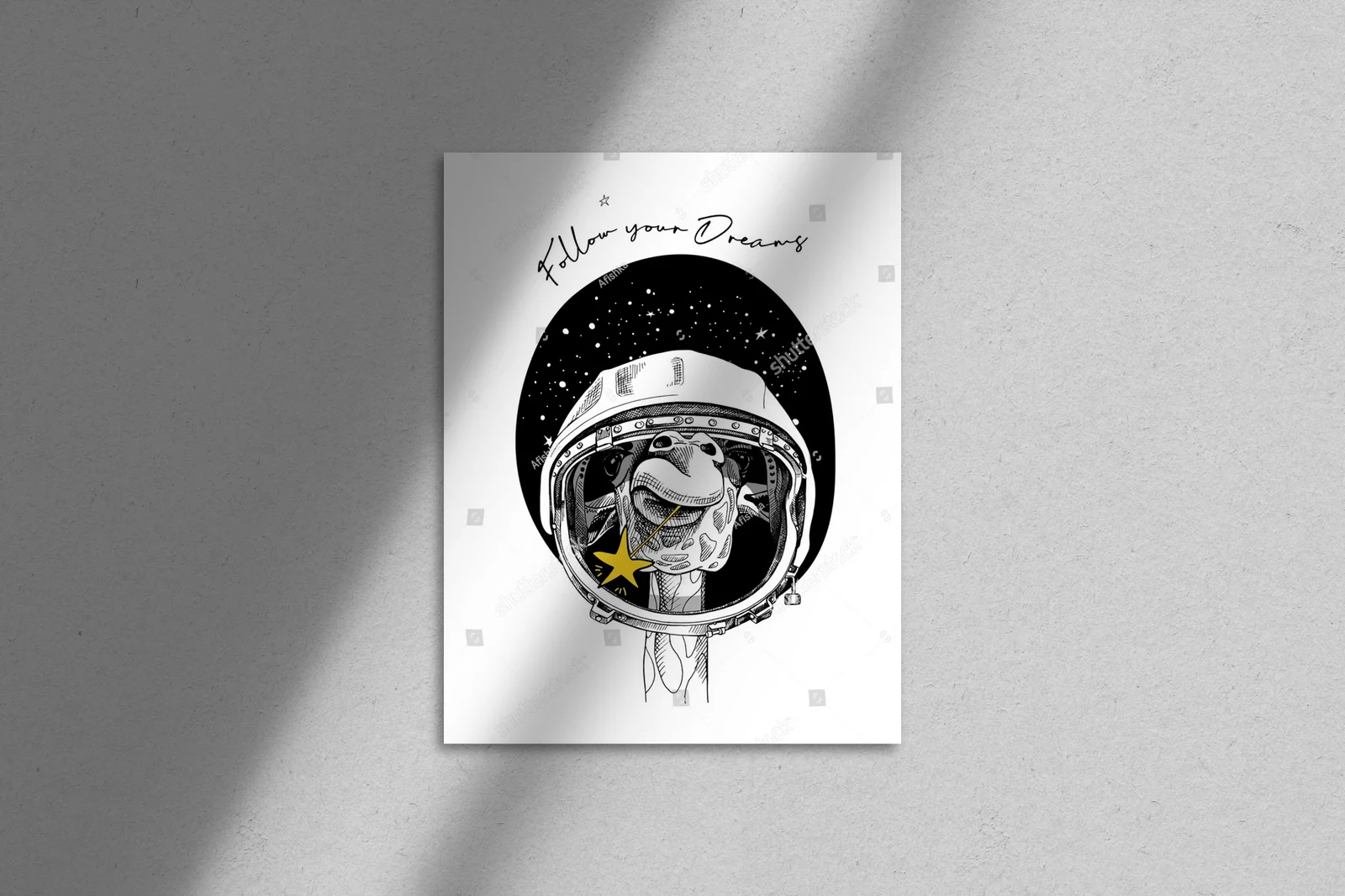 Giraffe in a Cosmic Dream: Retro Astronaut Adventure