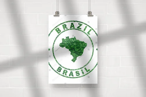 Nostalgiczna mapa Brazylii jako symbol zrównoważonego rozwoju