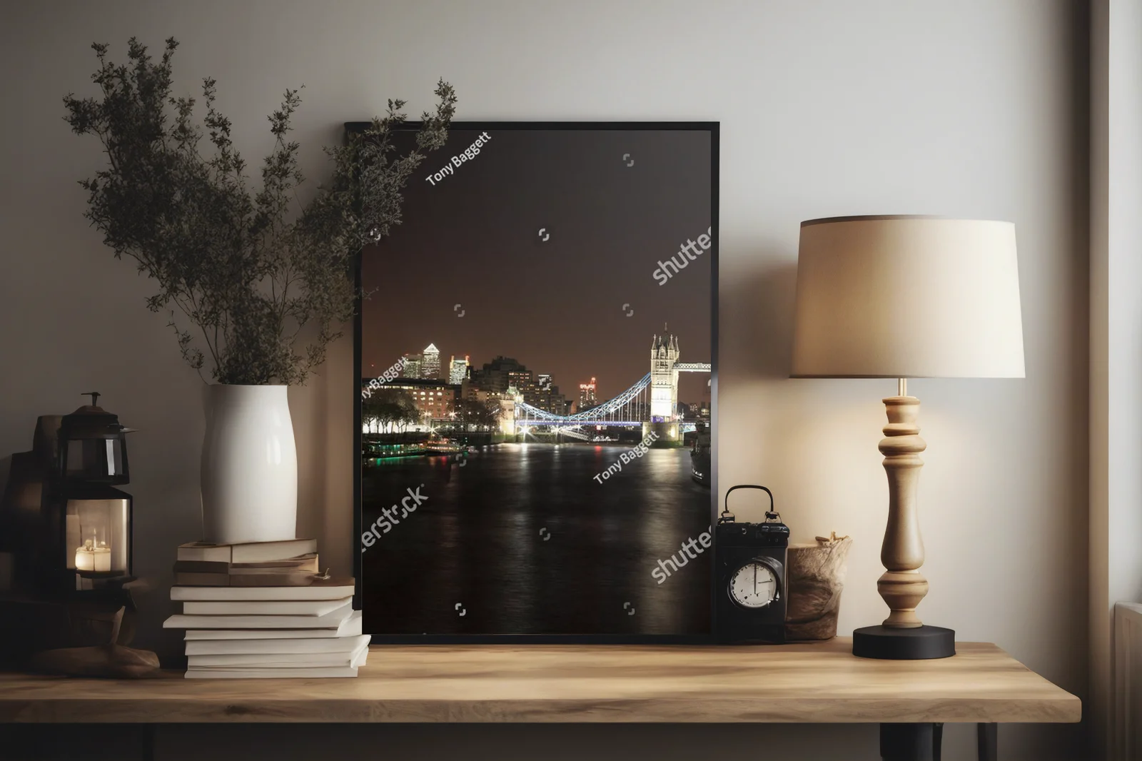 Nocne widoki Londynu nad Tamizą