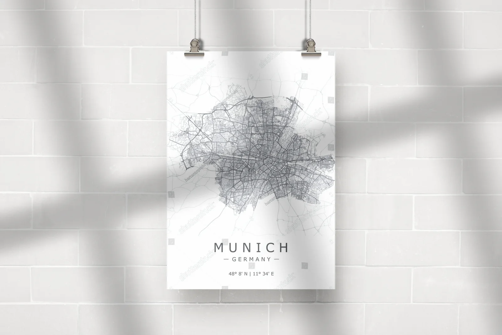 Zachwycająca mapa Monachium w eleganckiej aranżacji