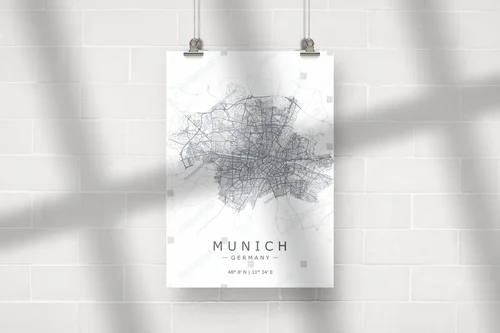 Zachwycająca mapa Monachium w eleganckiej aranżacji