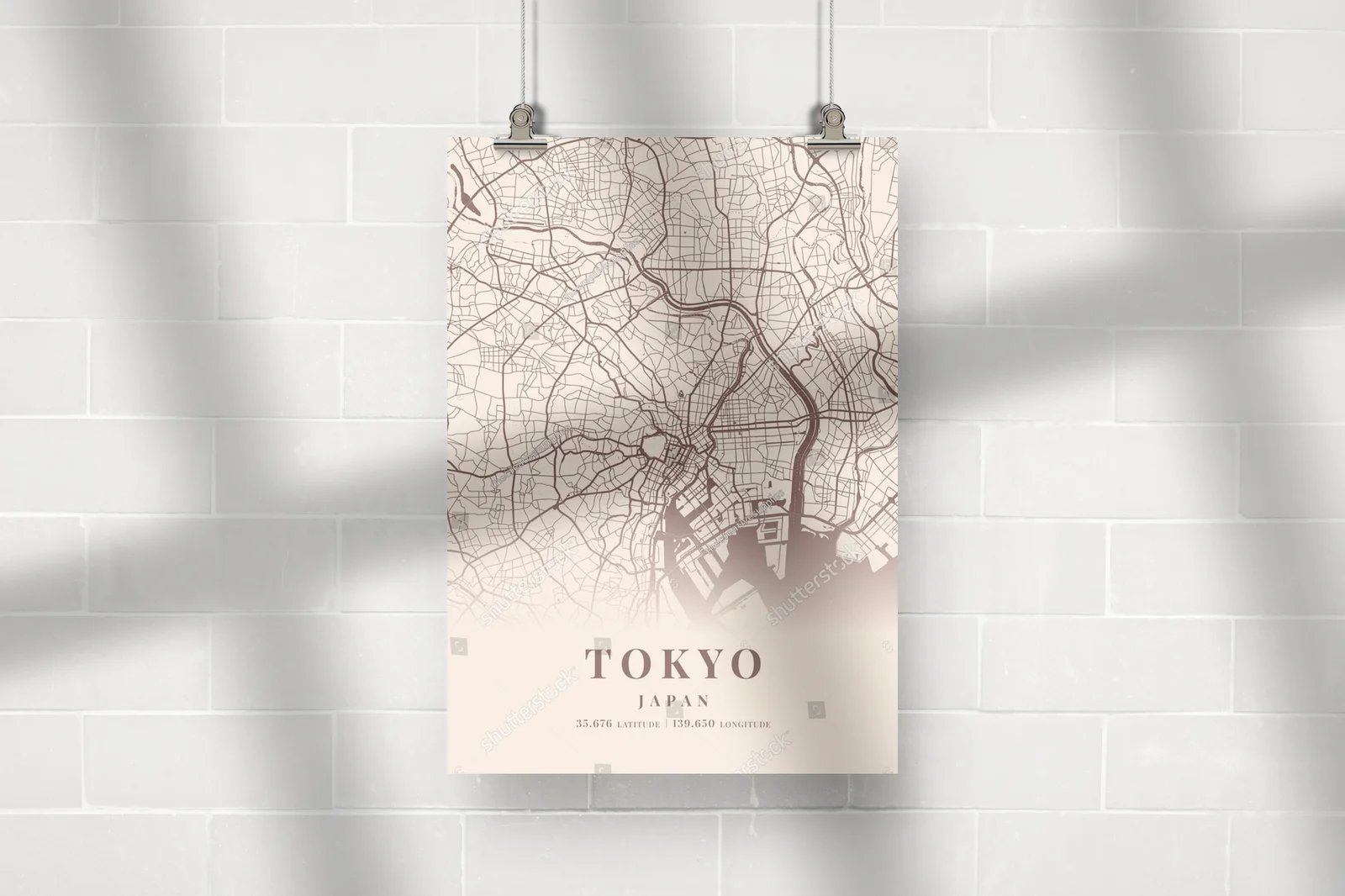 Mapy Tokio w delikatnych, ambiwalentnych odcieniach