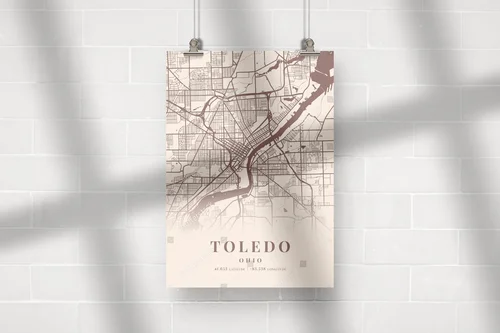 Toledo w kremowych odcieniach - mapa miasta