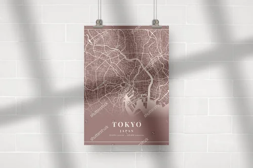 Nostalgiczna mapa Tokyo w eleganckiej brązowej tonacji